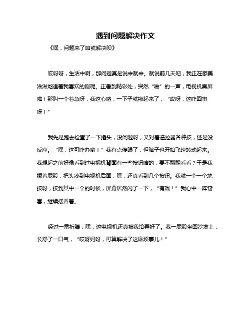 遇到问题解决作文