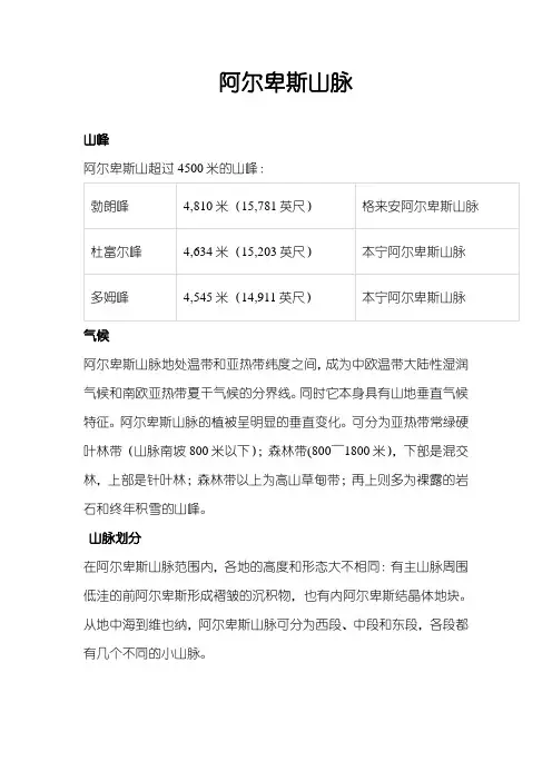 阿尔卑斯山脉