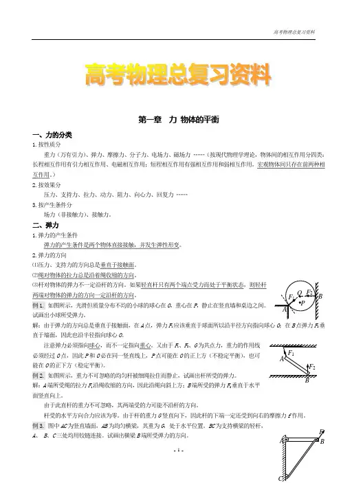 高考高中物理总复习资料