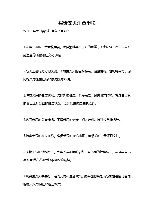 买贵宾犬注意事项