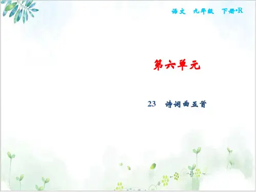 部编九年级语文下册习题诗词曲五首