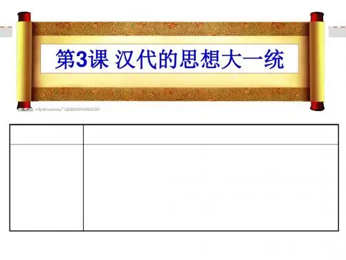 岳麓版高中历史必修3第1单元第3课汉代的思想大一统(共29张PPT)