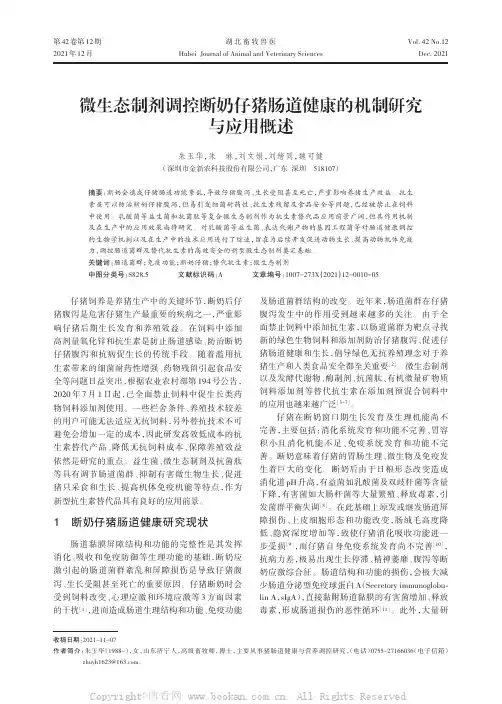 微生态制剂调控断奶仔猪肠道健康的机制研究与应用概述