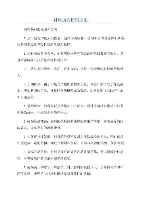 材料损耗控制方案