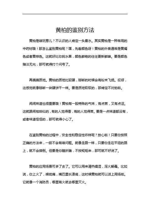 黄柏的鉴别方法