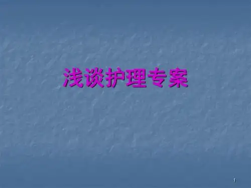 浅谈护理专案ppt课件