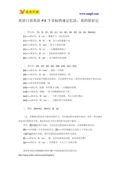 英语口语英语48个音标快速记忆法,真的很好记