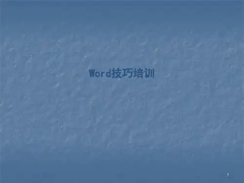 word操作技巧培训ppt课件