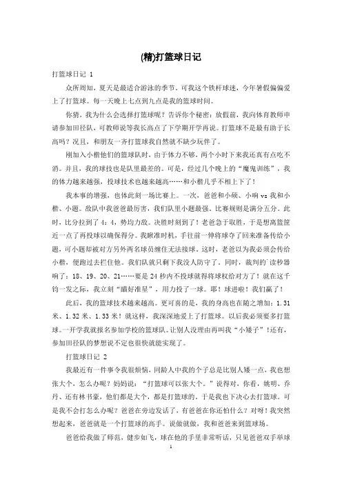 (精)打篮球日记