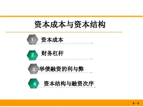 资本成本和资本结构