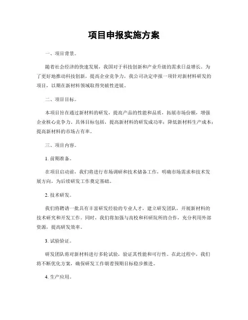 项目申报实施方案