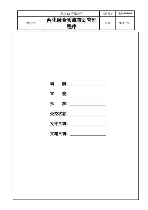 两化融合-实施策划管理程序