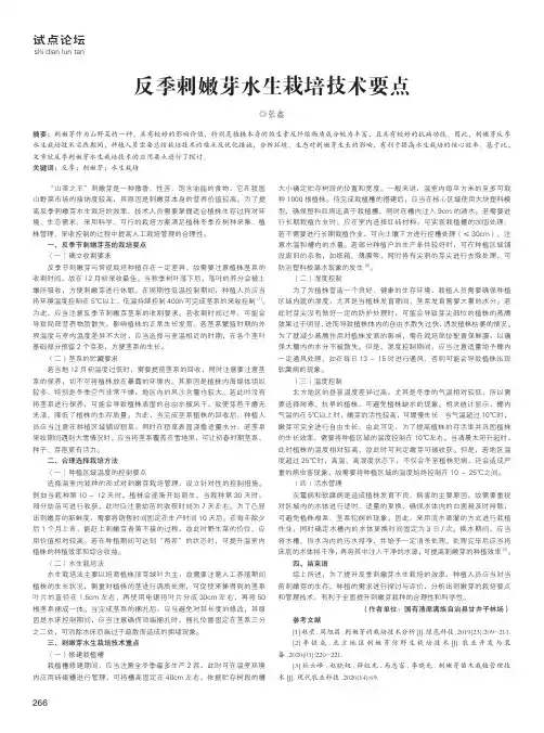 反季刺嫩芽水生栽培技术要点