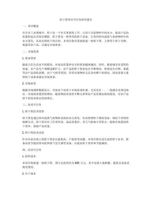 烘干塔项目可行性研究报告