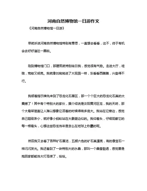 河南自然博物馆一日游作文