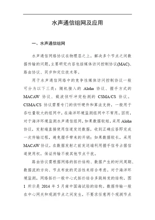 水声通信组网及应用