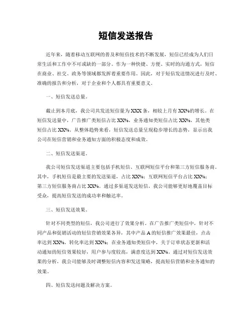 短信发送报告