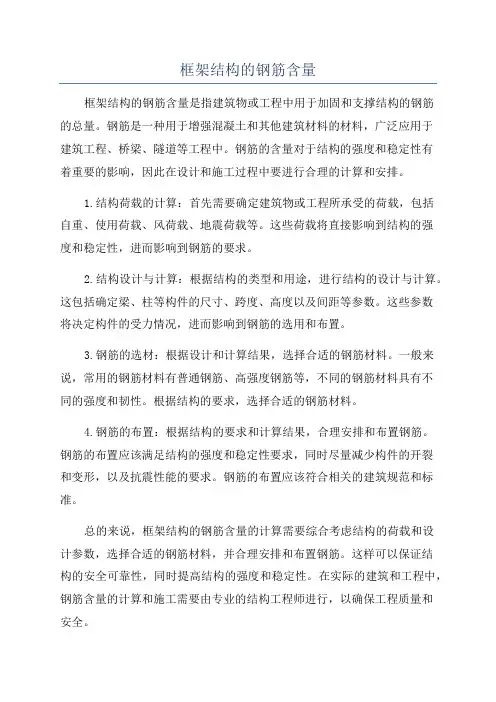框架结构的钢筋含量
