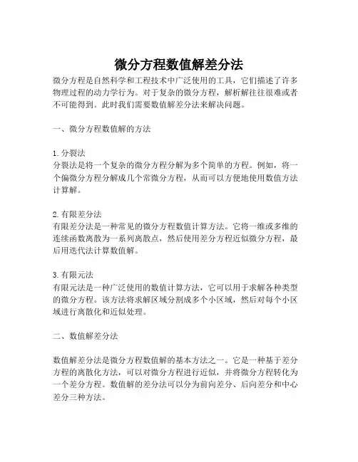 微分方程数值解差分法
