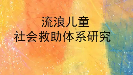 流浪儿童——社会救助体系研究