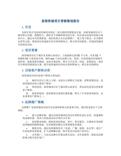 某商贸城项目营销策划报告