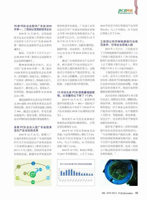 76家PCB企业获评广东省2018年第一、二批拟认定高新技术企业