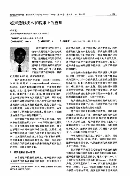 超声造影技术在临床上的应用