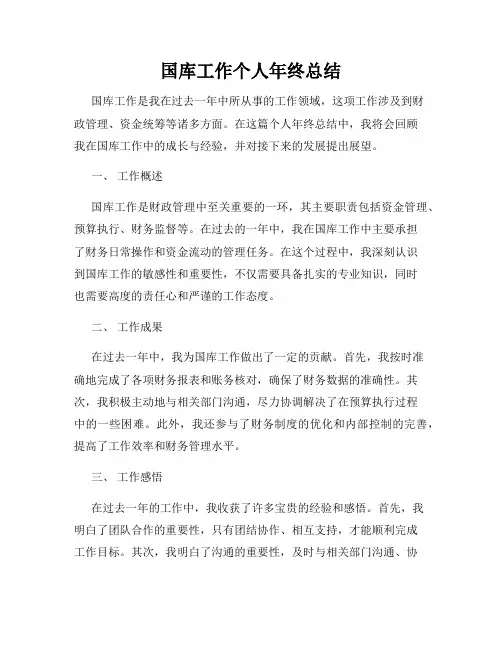 国库工作个人年终总结