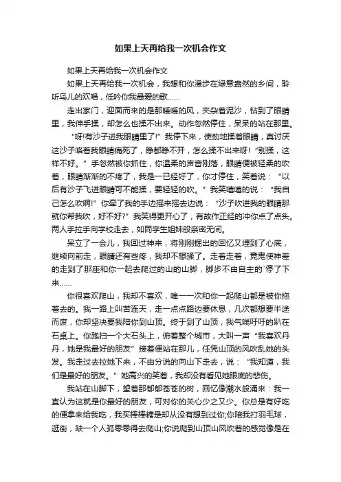如果上天再给我一次机会作文
