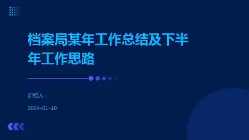 档案局某年工作总结及下半年工作思路