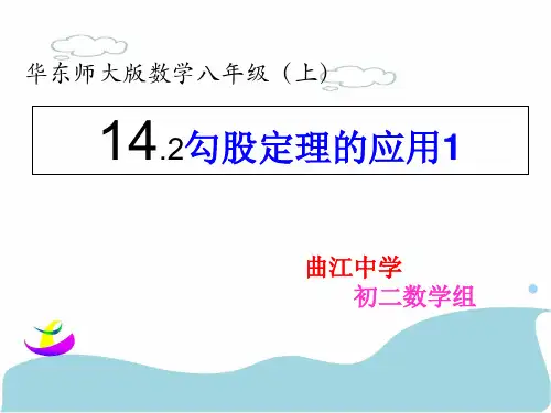 华师大版八年级上册 14.2 勾股定理的应用 课件(共20张PPT)