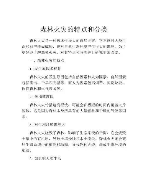 森林火灾的特点和分类