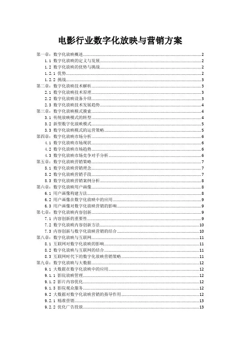 电影行业数字化放映与营销方案