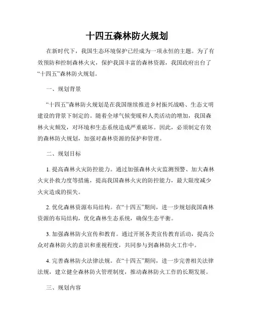 十四五森林防火规划