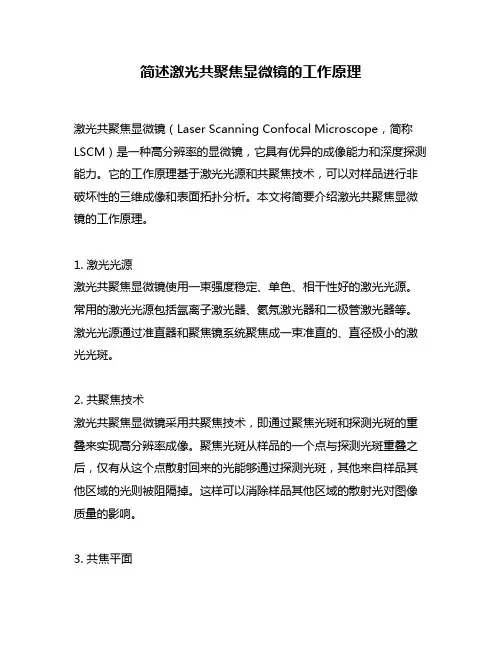 简述激光共聚焦显微镜的工作原理