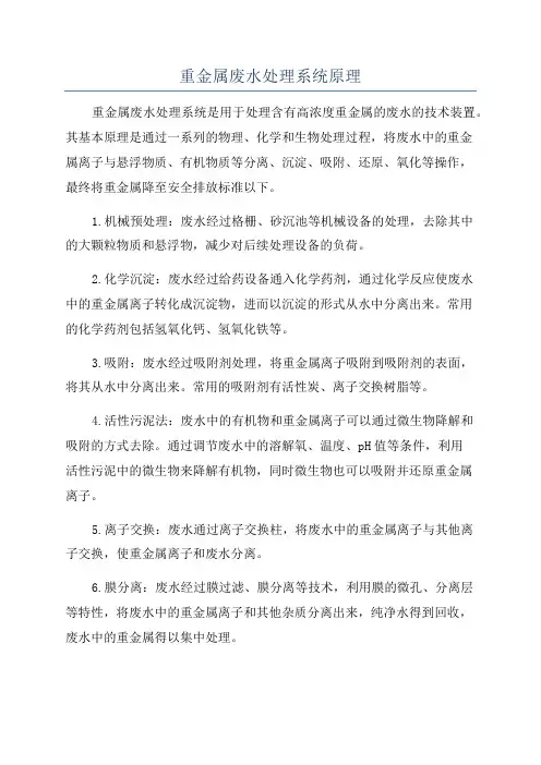 重金属废水处理系统原理