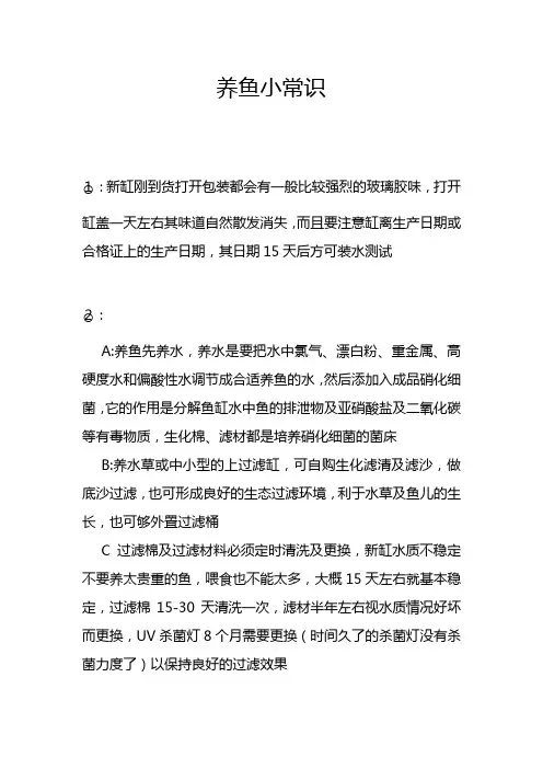 养鱼小常识养鱼注意事项