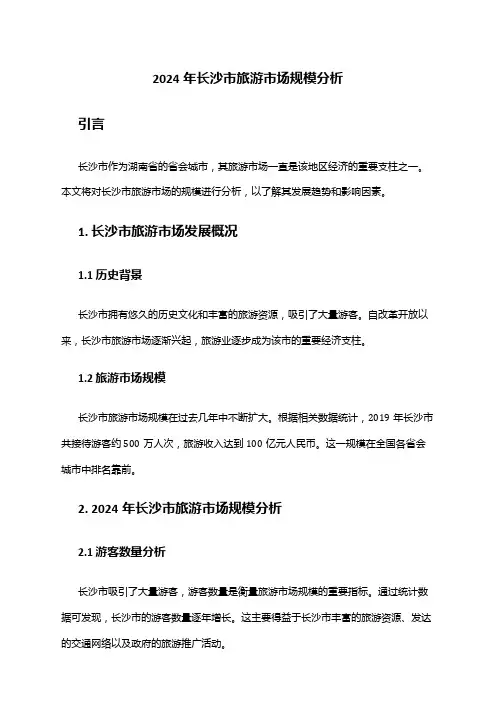 2024年长沙市旅游市场规模分析