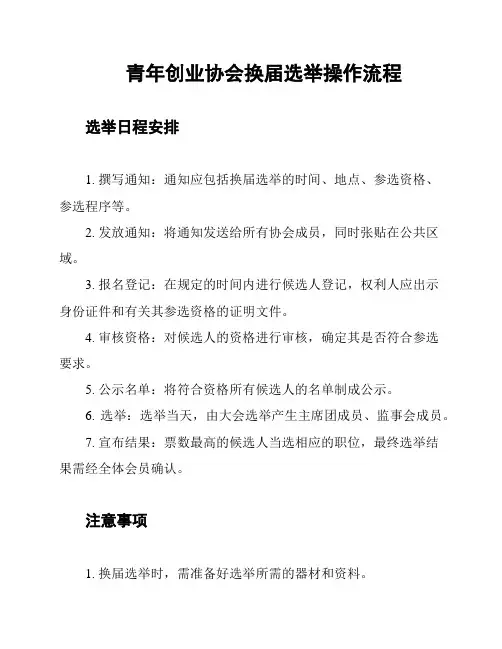 青年创业协会换届选举操作流程