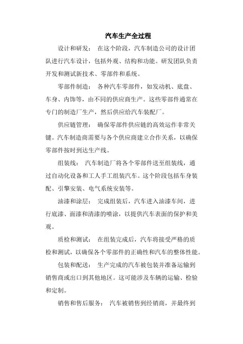 汽车生产全过程