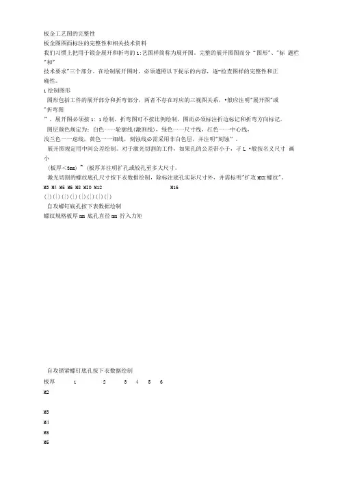 自攻锁紧螺钉底孔尺寸