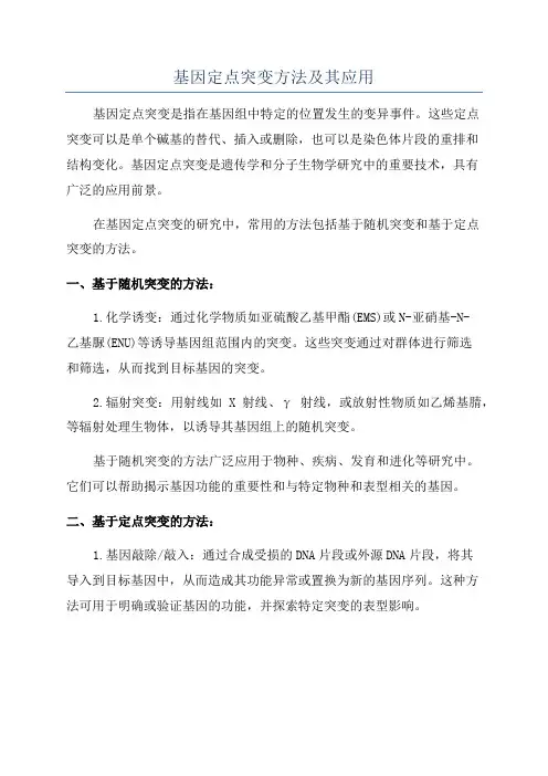 基因定点突变方法及其应用