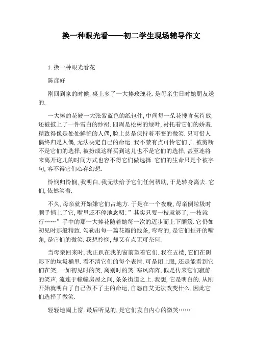换一种眼光看——初二学生现场辅导作文
