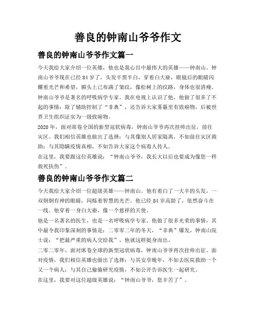 善良的钟南山爷爷作文