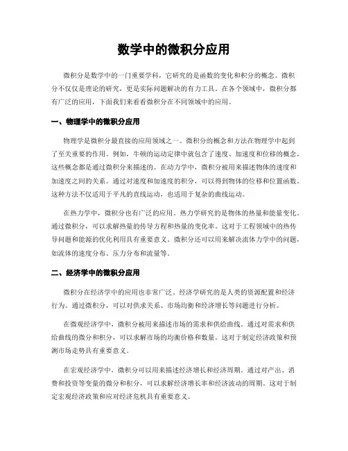 数学中的微积分应用