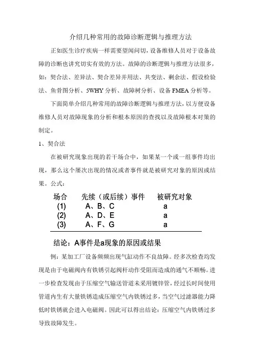 故障诊断逻辑与推理方法