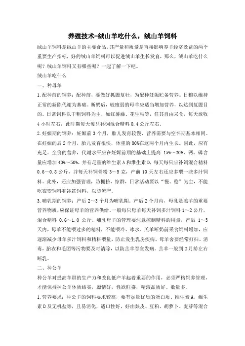 养殖技术-绒山羊吃什么,绒山羊饲料