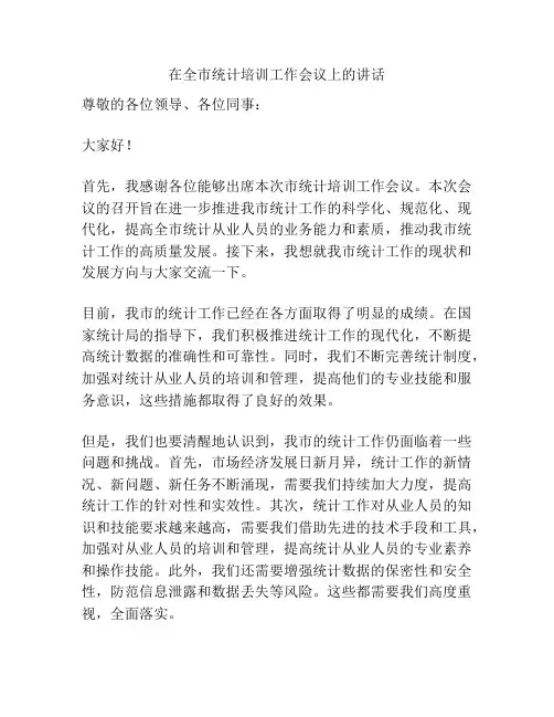 在全市统计培训工作会议上的讲话