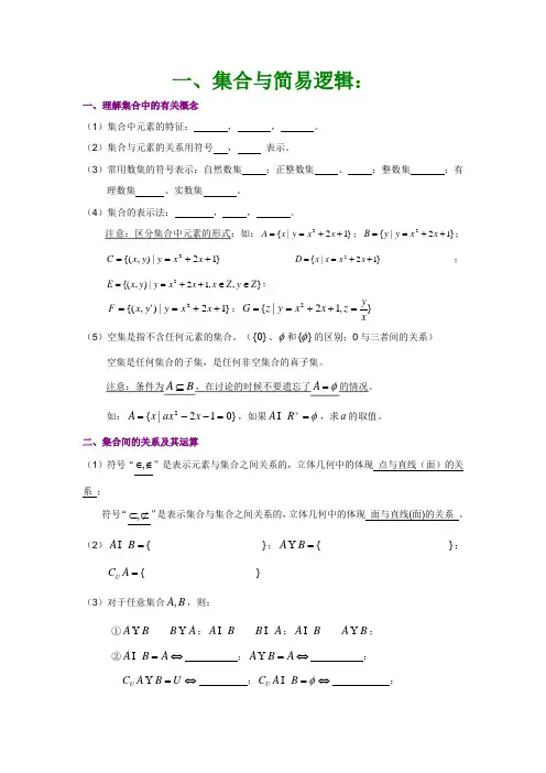 黑龙江艺术生高考数学复习资料-1集合基础