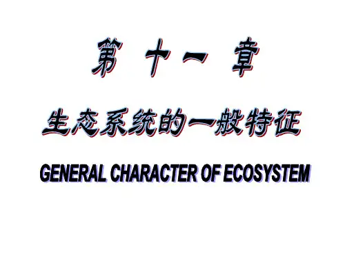 生态系统的一般特征